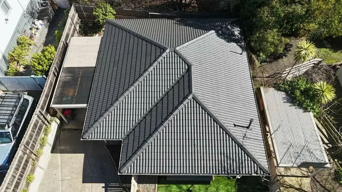 The same roof from above after restoration